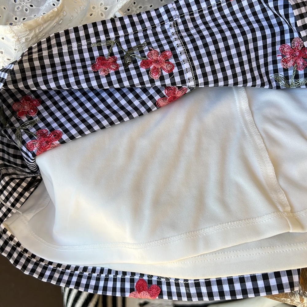 Karl Lagerfeld Floral Gingham Shift Dress - Picture 10 of 12
